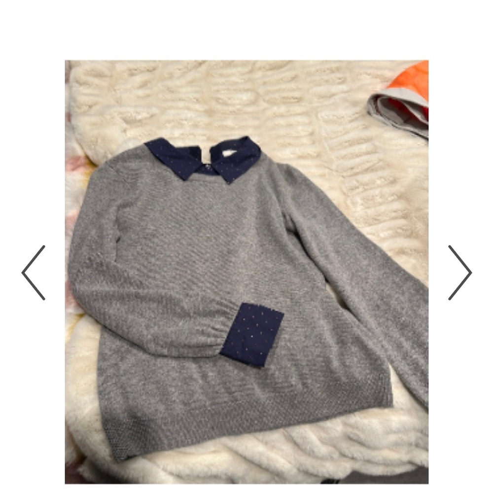 Joie Women's Bahiti Woven Trim Wool & Cashmere Sweater in Heather Grey Sz S